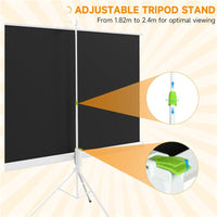 TELO PROIETTORE DA 84 POLLICI CON TREPPIEDE REGOLABILE, IN PLASTICA E METALLO, 200X8X118 CM, BIANCO