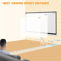 TELO PROIETTORE DA 84 POLLICI CON TREPPIEDE REGOLABILE, IN PLASTICA E METALLO, 200X8X118 CM, BIANCO