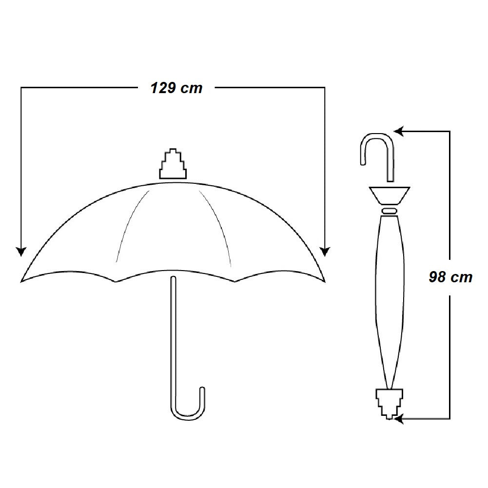 kit 3 Ombrelli Grandi Automatici Antivento 129cm Struttura in Fibra di Vetro Tessuto Extra