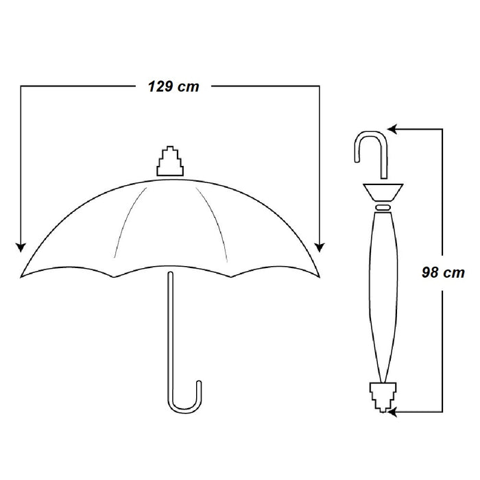 kit 3 Ombrelli Grandi Automatici Antivento 129cm Struttura in Fibra di Vetro Tessuto Extra