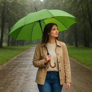 Kit 5 Ombrelli Automatici 8 Stecche Rinforzate Manico Curvo Uomo Donna Colori Misti