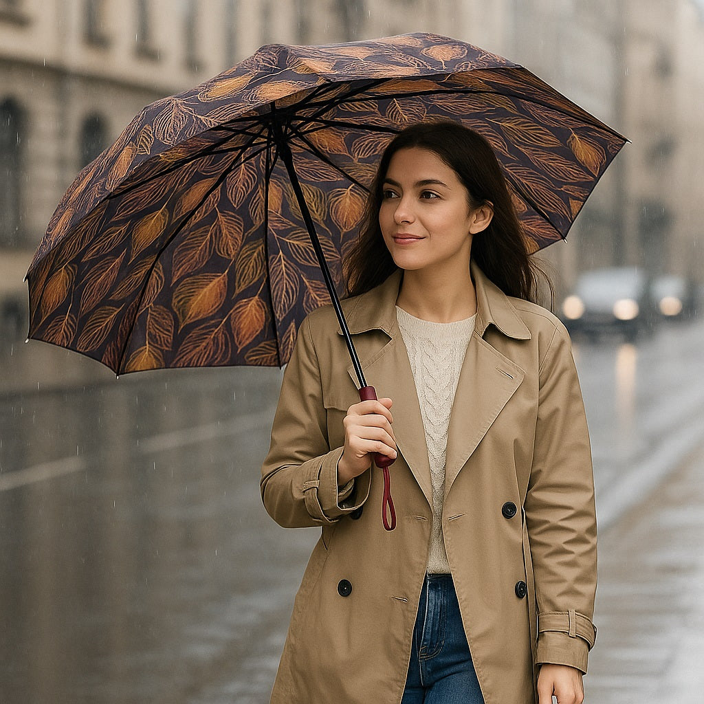 Kit 2 Ombrelli Grandi Donna 10 Stecche Apri e Chiudi Antivento Decorati