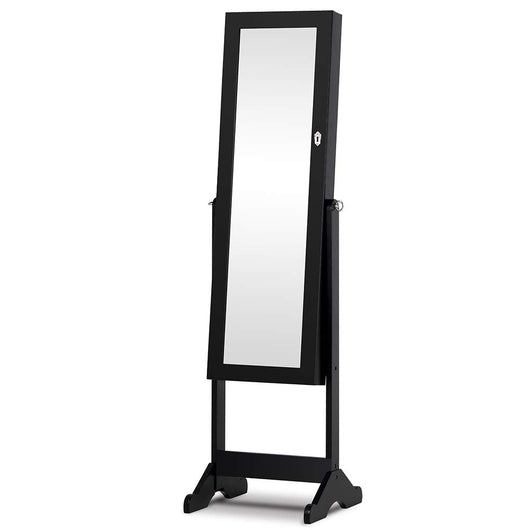 Specchiera Portagioie Ginevra Armadietto Portagioielli Specchio con Anta Nero