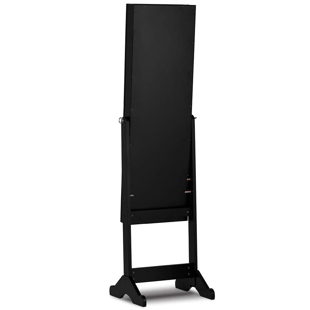 Specchiera Portagioie Ginevra Armadietto Portagioielli Specchio con Anta Nero