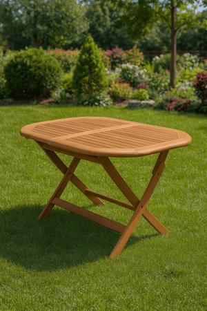 Tavolo Ovale Pieghevole in Legno di Acacia – 120x75xH72 cm