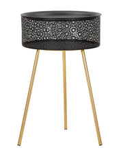 Tavolino Basso Ø40x65 cm in Metallo Nero