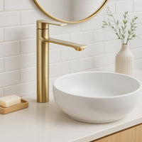 Rubinetto Da Lavabo Rea Storm Gold Brush High