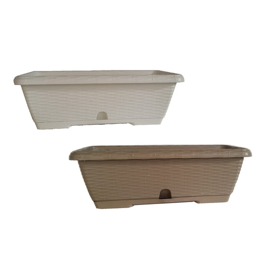 Vaso fioriera balconetta Vimini raccoglitore 50x20x17fiori piante bianco/tortora BIANCO