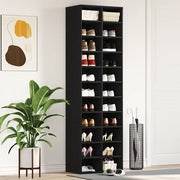 Scarpiera Rovere Nero 54x34x183 cm in Legno Multistrato 859378