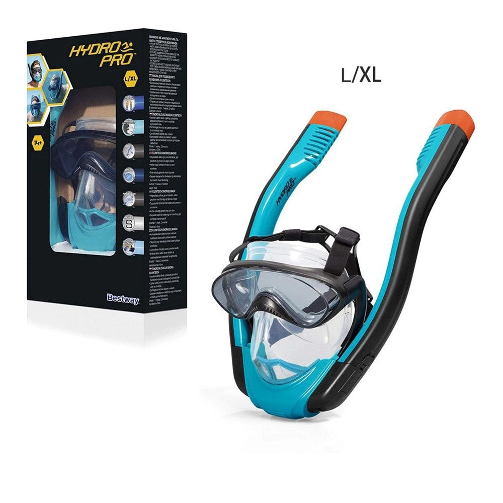 Trade Shop - Maschera L/xl Con 2 Boccagli Da Snorkeling Sub Per Mare Piscina Hydro-pro 24058 -