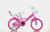 SCH ROSES 14", bicicletta per bambini, adatta ad etÃ  tra i 4 e i 6 anni, per altezza tra 100 e 120 cm, con cestino, c