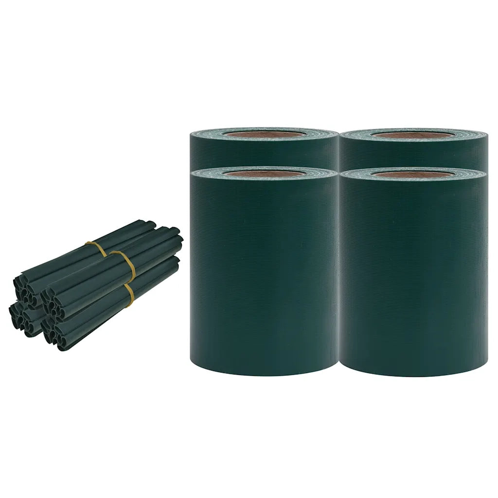 Recinzione da Giardino | Recinzione Frangivento 4 pz in PVC 35x0,19m Verde Opaco
