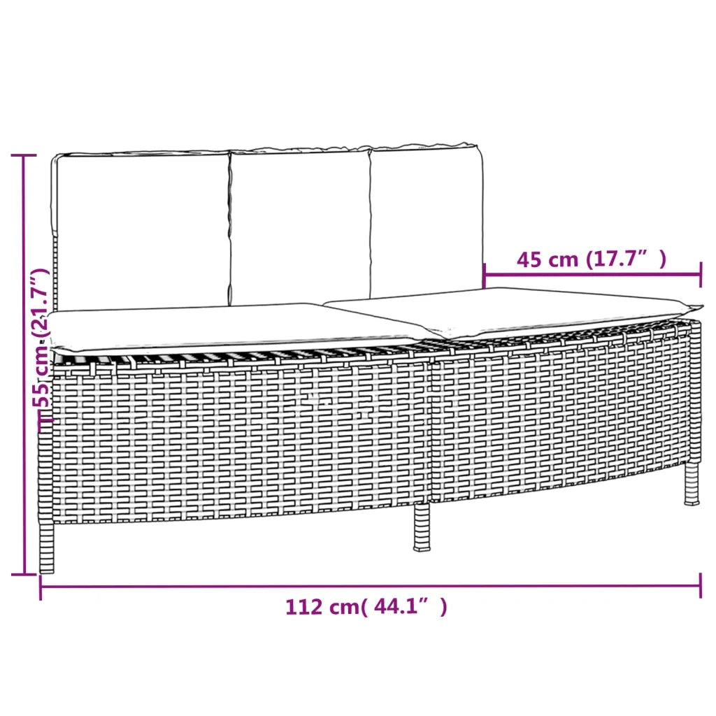 Panche Vasca Idromassaggio con Cuscini 2 pz in Polyrattan Grigio CFW9191374