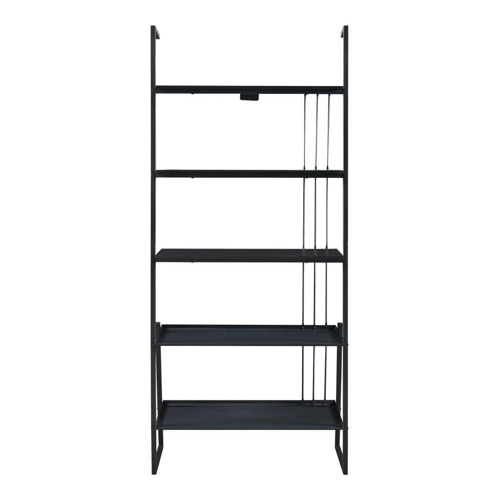 Set Storfjord Composto di Mobile TV 3 Scaffali a Scala - Nero [en.casa]