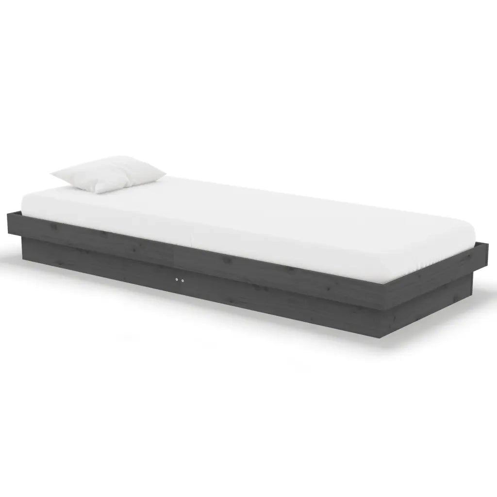 Giroletto-Struttura Letto in Legno Massello Grigio 75x190 cm Small Single 465916