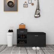 Panca Porta Scarpe Nera 94,5x31x57 cm in Legno Multistrato