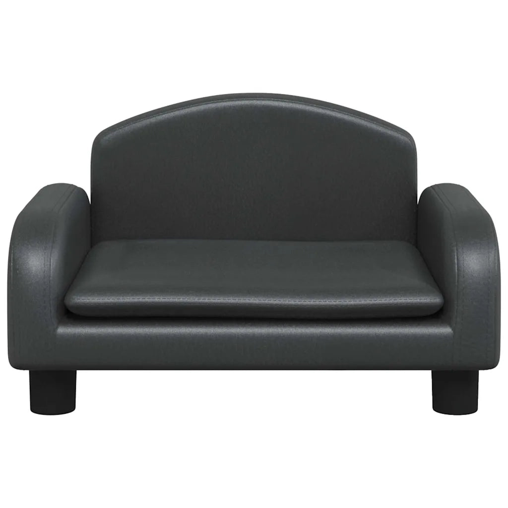 Divano per Bambini-Sofa-Divanetto Nero 50x40x30 cm in Similpelle