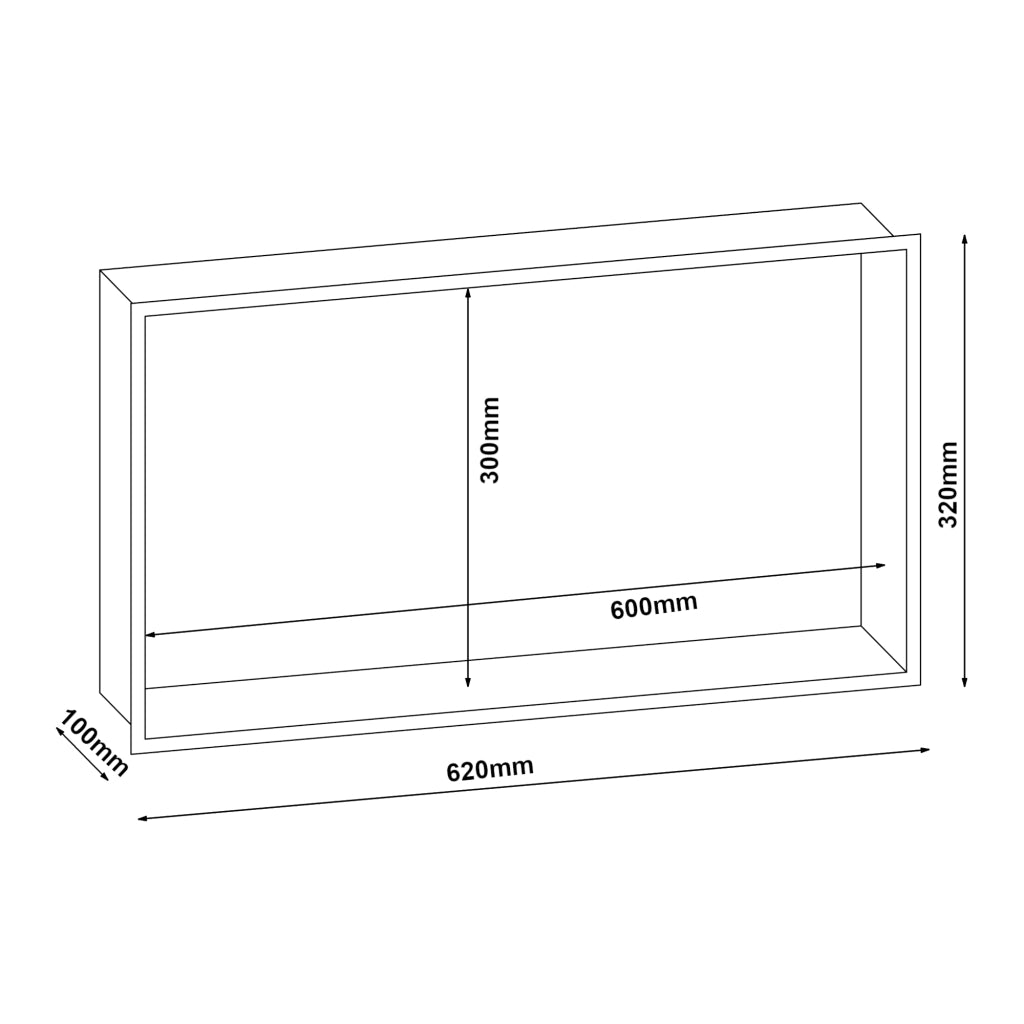 Mensola da Incasso Kristinehamn Nicchia da Parete 62 x 32 x 10 cm Bianco opaco [neu.haus]