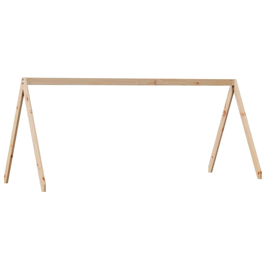 Letto a Soppalco con Tetto 80x200 cm in Legno di Pino