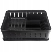 Scolapiatti KADAX con supporto per posate, vassoio in plastica nera da 39 cm