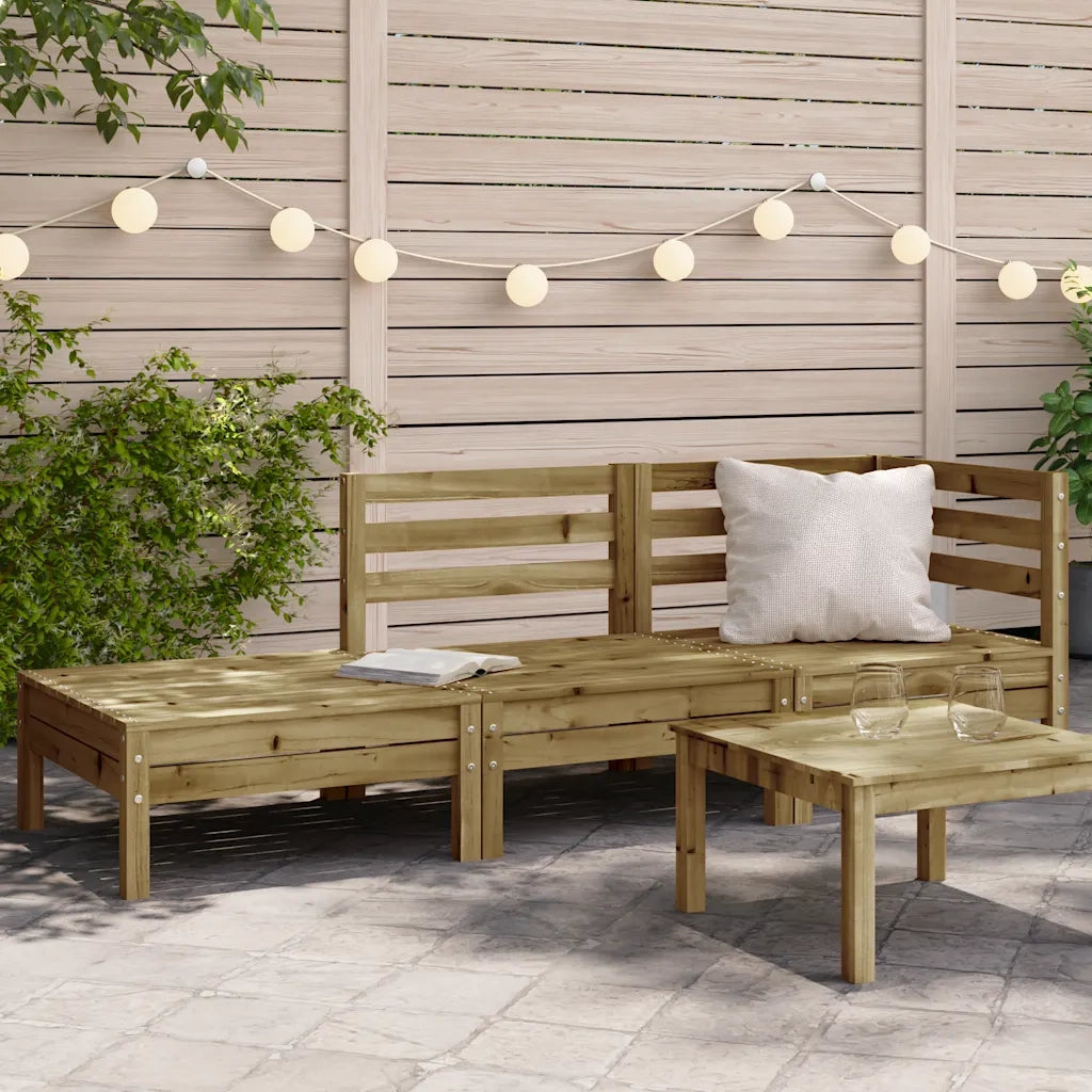 Divano da esterno-Divano da Giardino a 3 Sedute in Legno Impregnato di Pino 614785