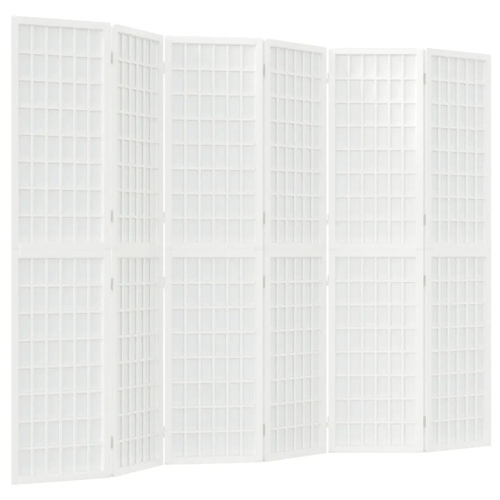 Divisorio Ambienti | Divider per stanze | Paravento Pieghevole 6 Pannelli Stile Giapponese 240x170 Bianco