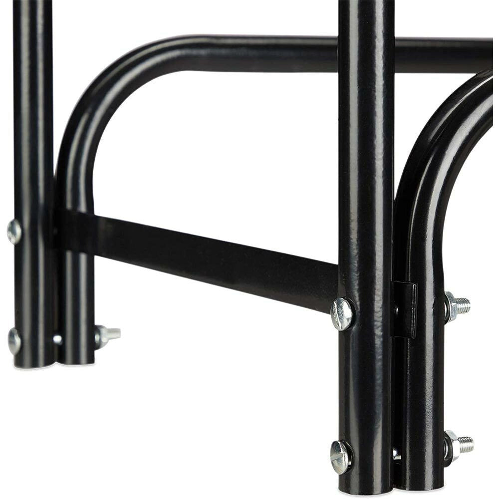 Portalegna in Metallo Interno Esterno Legnaia Camino Stufa 120x35x120cm Nero