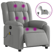 Poltrona | Sedia Relax Reclinabile Massaggio Elettrica Grigio Chiaro Tessuto