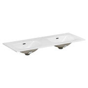 Lavabo da incasso ESSEN 120 cm doppio lavabo ceramica bianco lucido