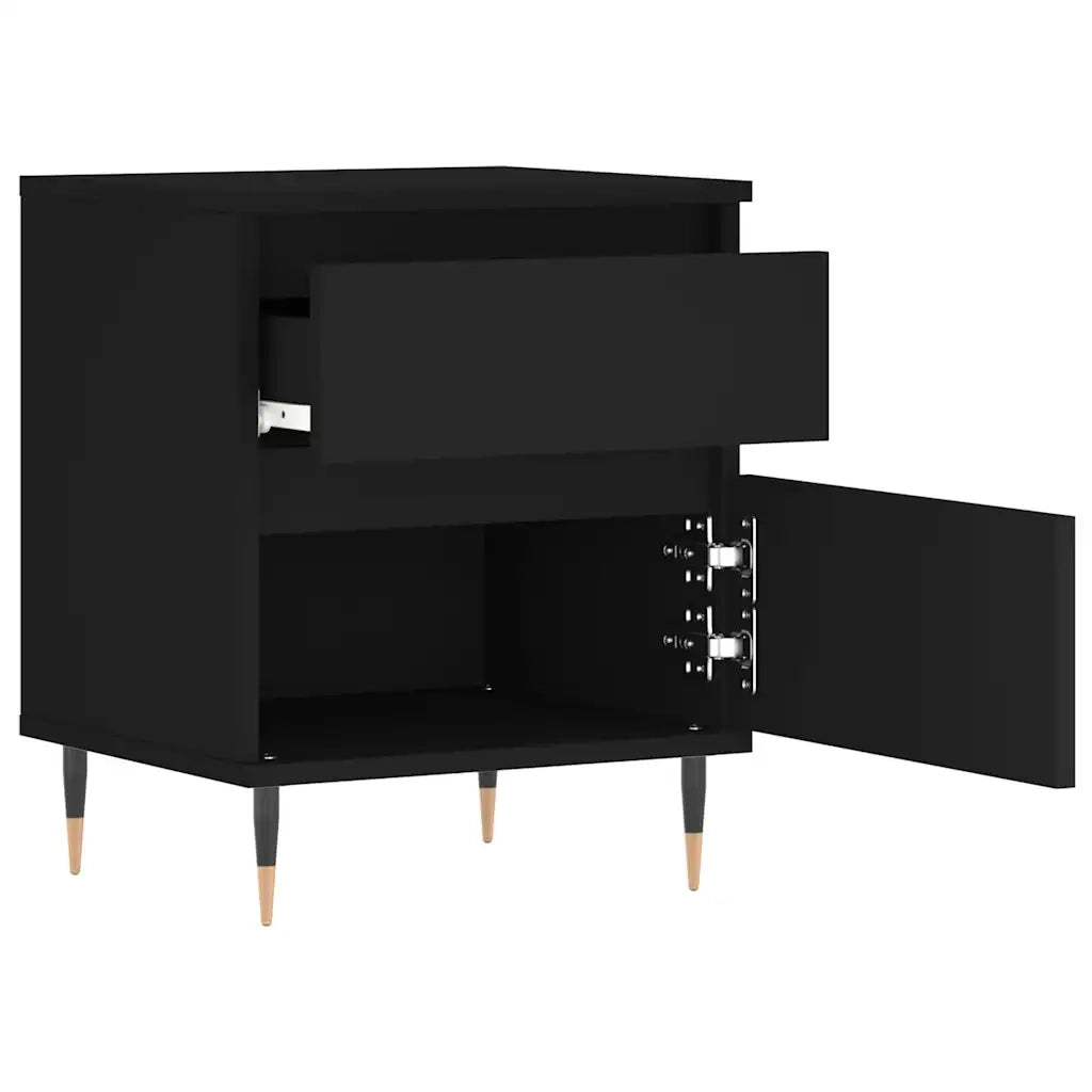 Comodino | Armadio da Notte | Mobiletto da notte Nero 40x35x50 cm in Legno Multistrato
