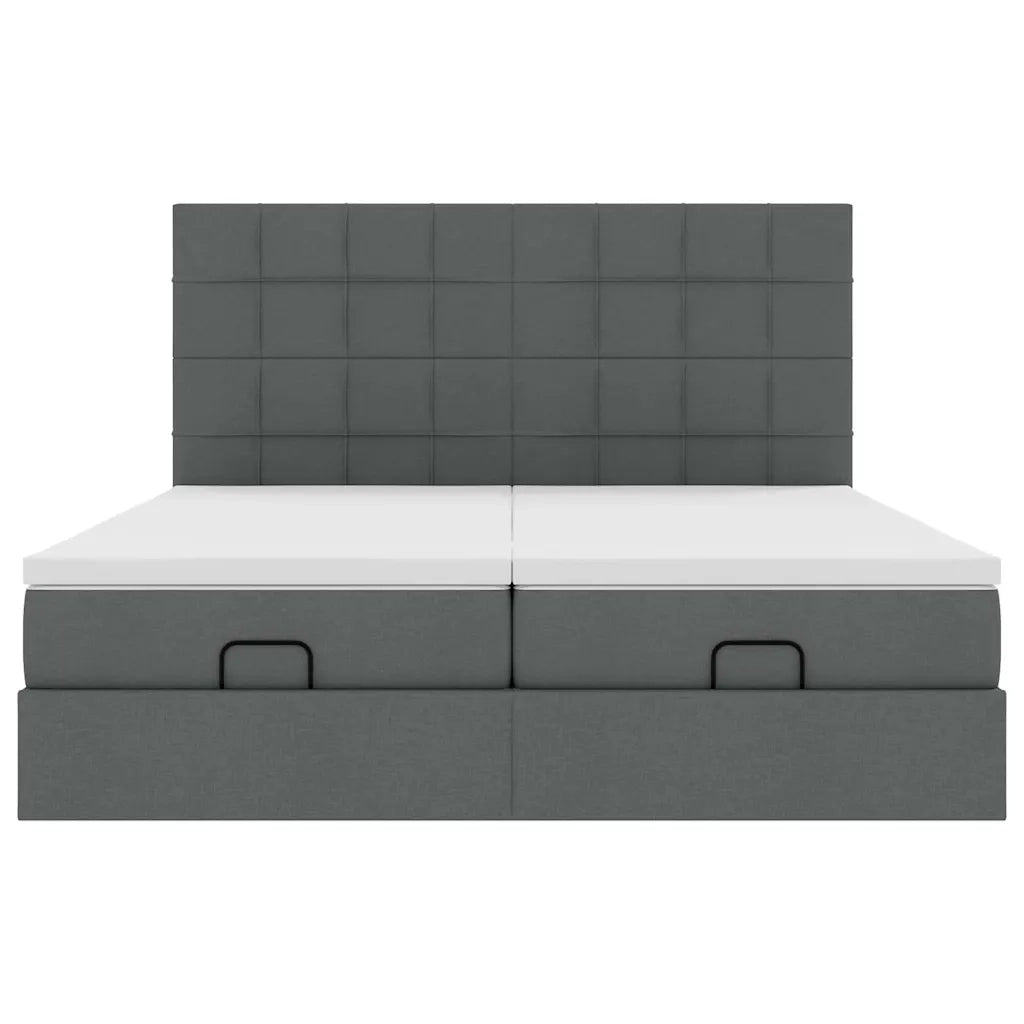 Struttura Letto Pouf con Materassi 200x200 cm in Tessuto 3314549