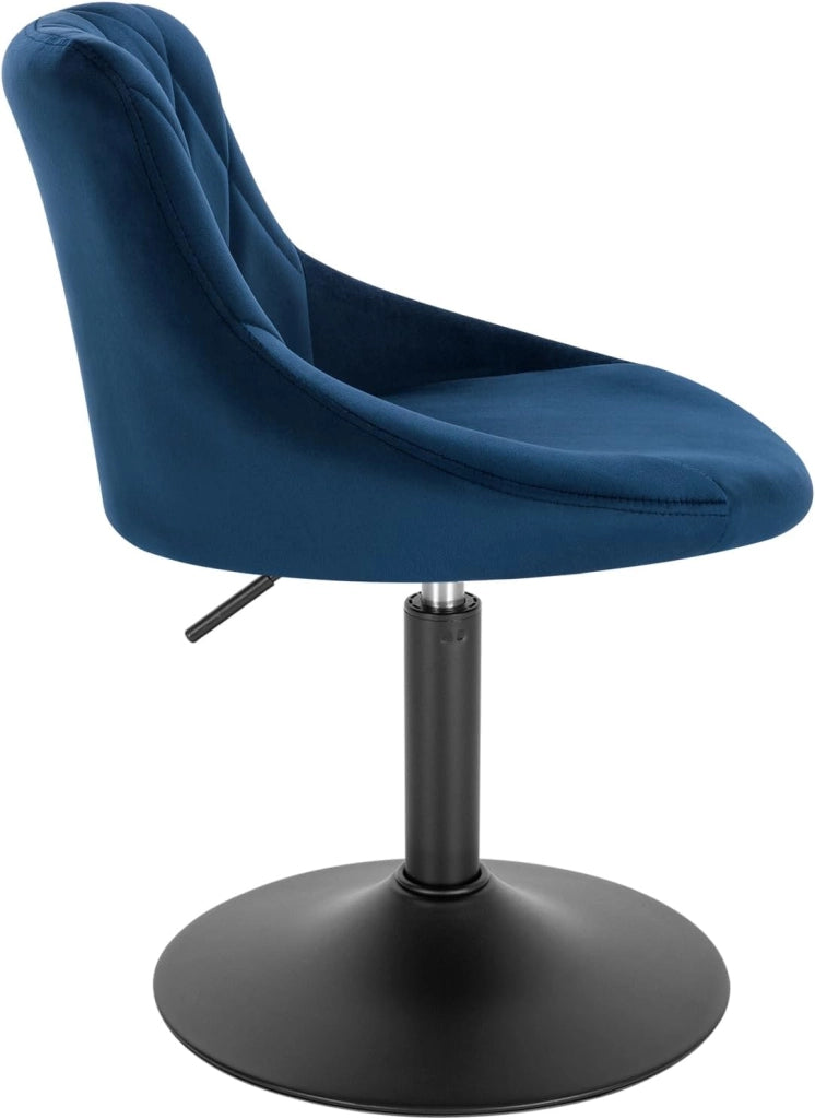 Set di 4 Sedia Cucina con Schienale in Velluto, Girevoli e Regolabili in Altezza, l'altezza può essere regolata tra 42-58 cm, Blu, BH242bl-4