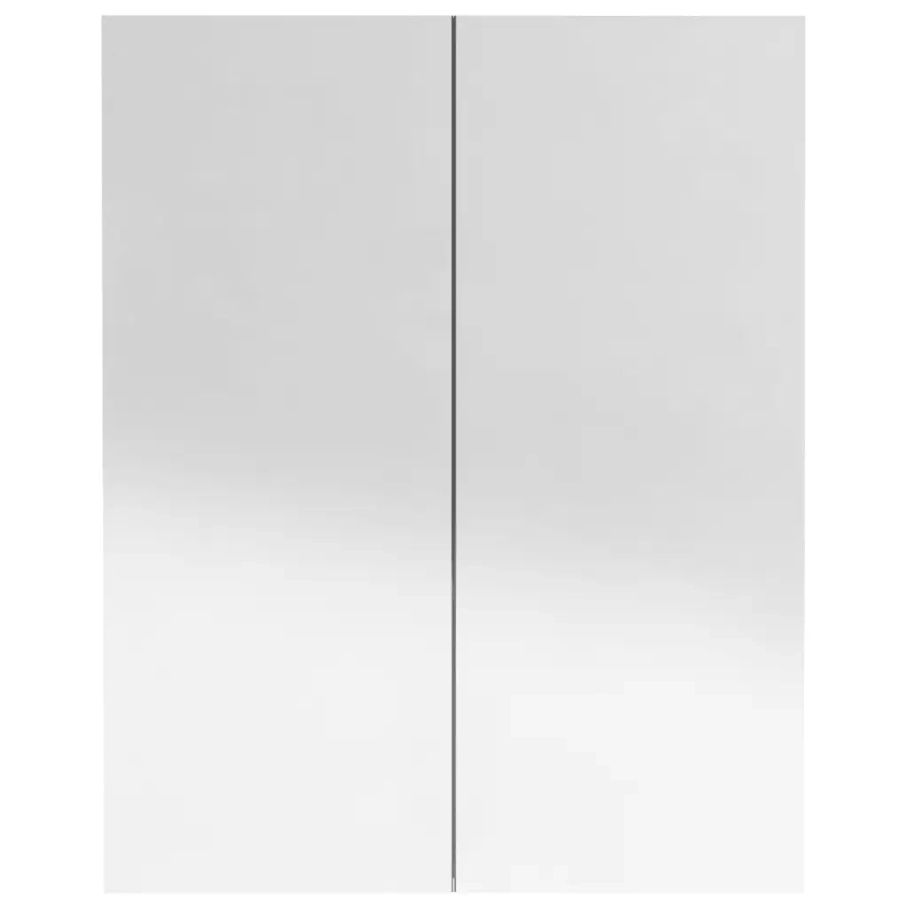 Armadietto a Specchio per Bagno-Mobile bagno con specchio 60x15x75 cm MDF Grigio Lucido