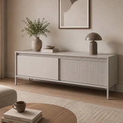 Kameza, Mobile Porta tv un Ripiano, 154x40x53h cm Beige