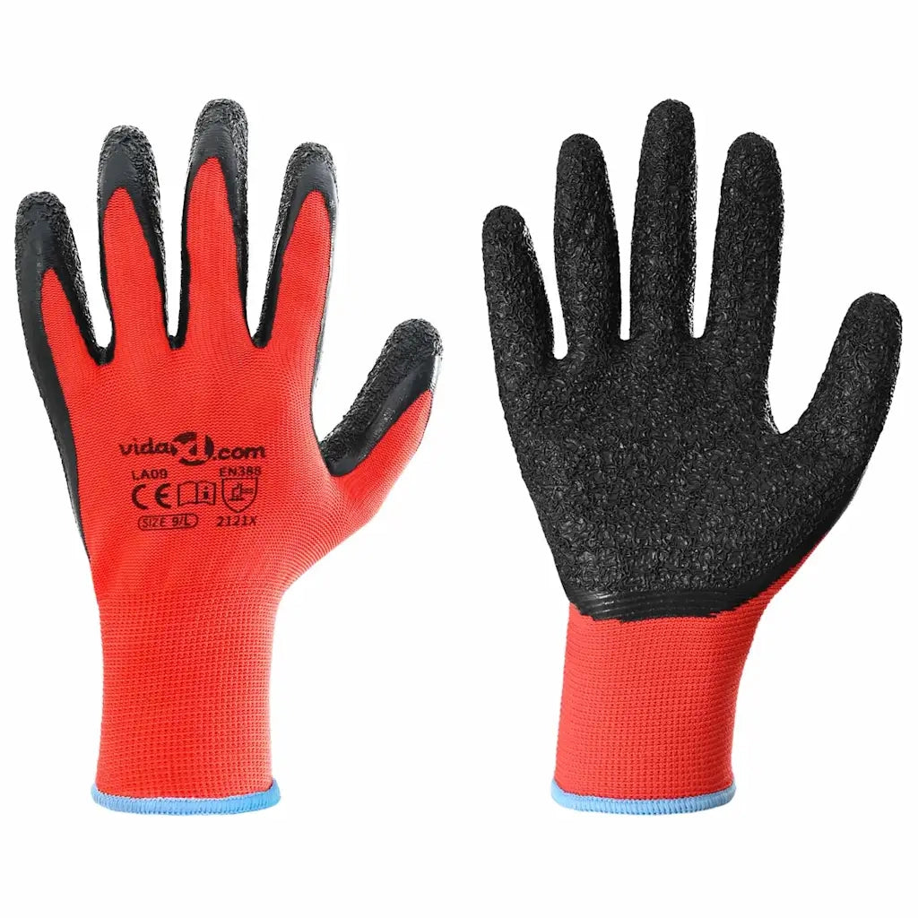 Guanti da Lavoro 12 pz Rosso e Nero 9 / l CFW2915582