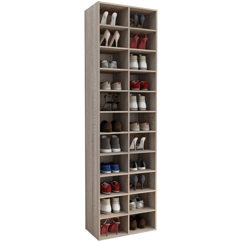 Legno Strong Scarpiera H183 L53 P30 cm Armadio Porta Scarpe Salvaspazio con Ripiani Regolabili Colore Noce