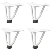 Gambe a forcina per tavolino 4 pz bianche 10 cm in acciaio massiccio 4012429