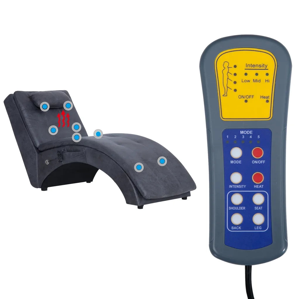 Sdraio Massaggiante con Cuscino Grigia Similpelle Scamosciata CFW1270085