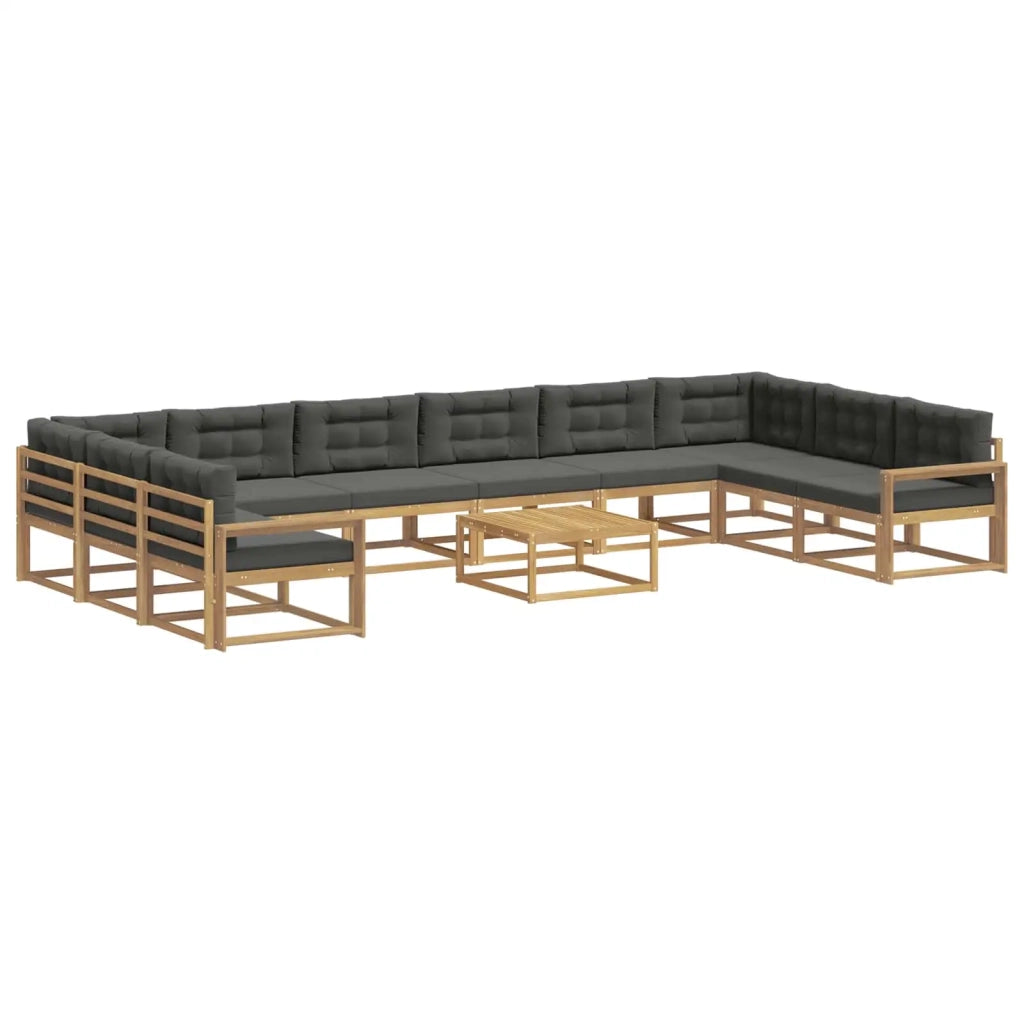 Set di divani da esterno con cuscino 11 pcs Bianco e Antracite