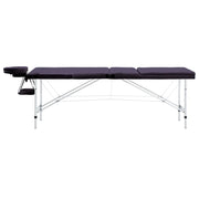 Lettino da Massaggio a 3 Sezioni in Alluminio Viola 110198