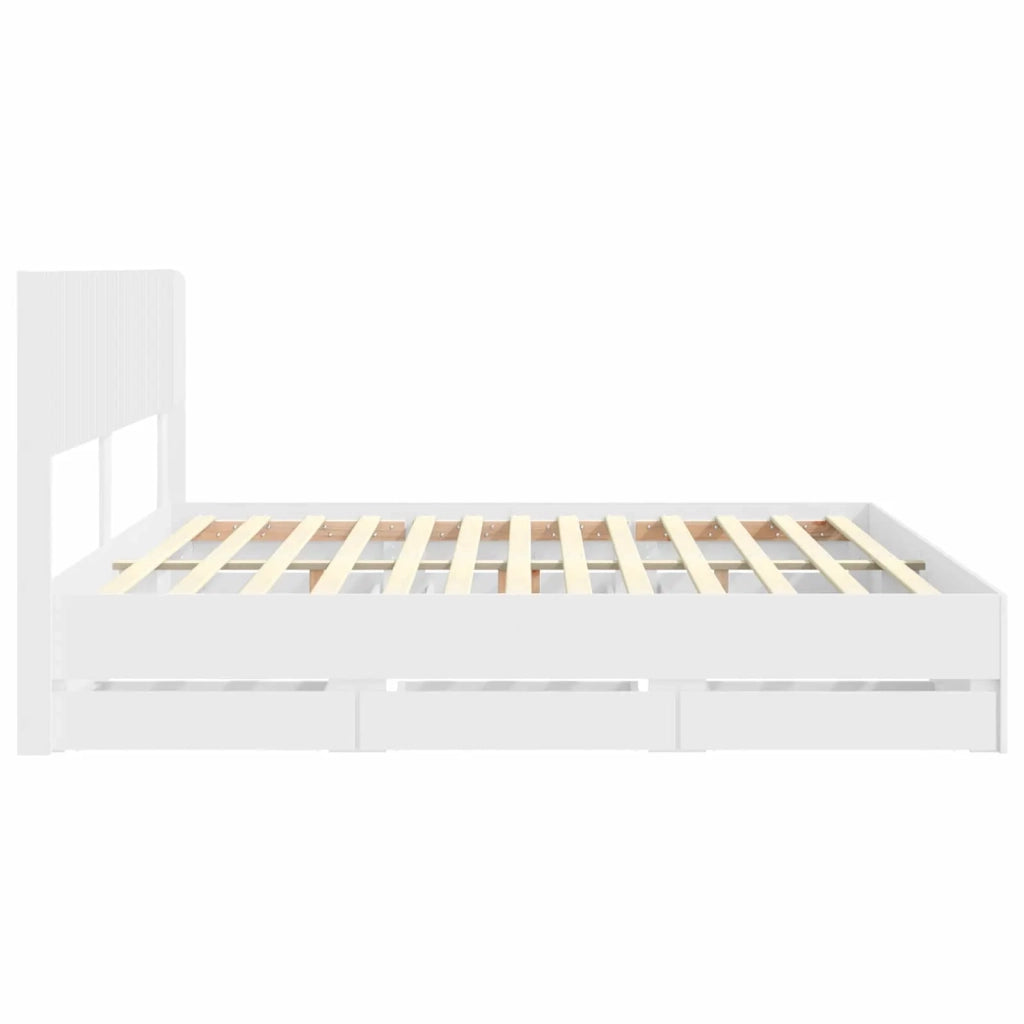 Struttura del letto con stoccaggio e testata Bianco 3414281
