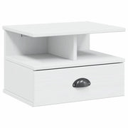 Comodino | Armadio da Notte | Mobiletto da notte con cassetto HILL Bianco 40 x 31 x 27 cm