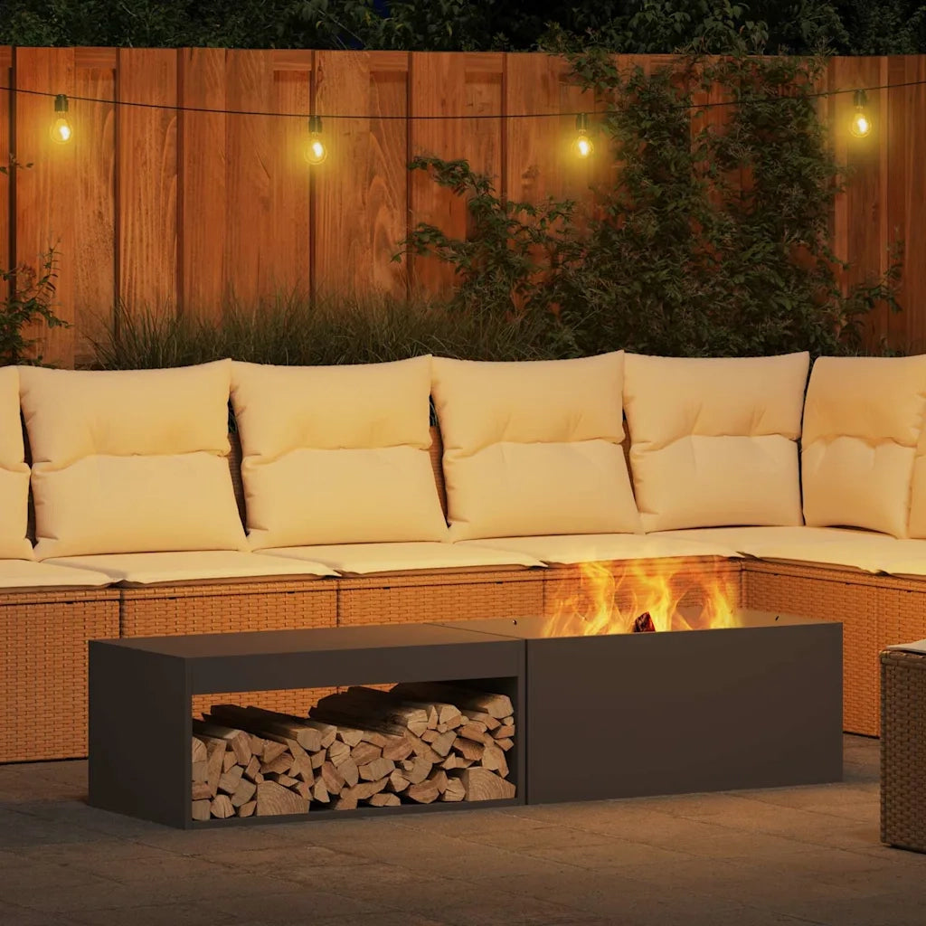 Focolare Nero 160 x 45 x 35 cm Acciaio CFW9244231