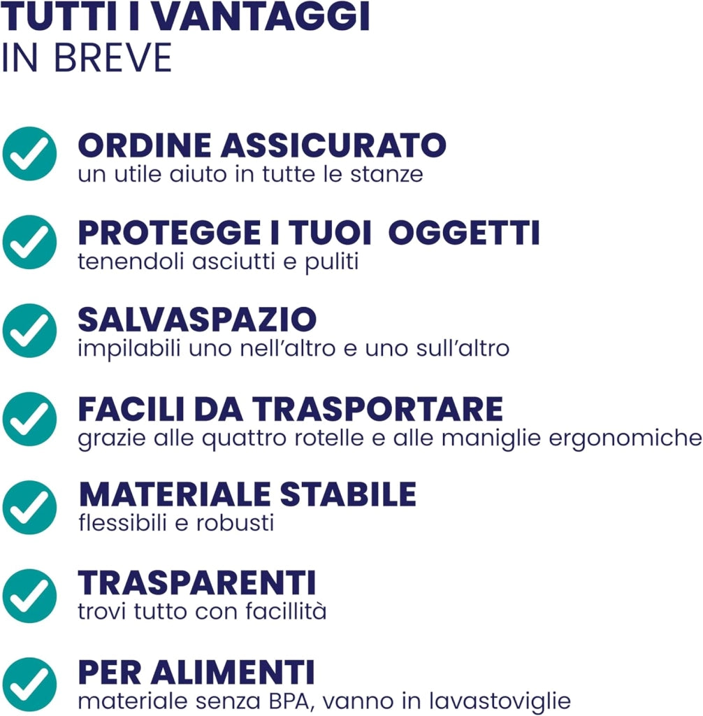 8x Contenitore Trasparente 40L con Coperchio BPA Free Scatole Impilabili Scatola Organizer Cucina Congelatore Contenitori Plastica Box