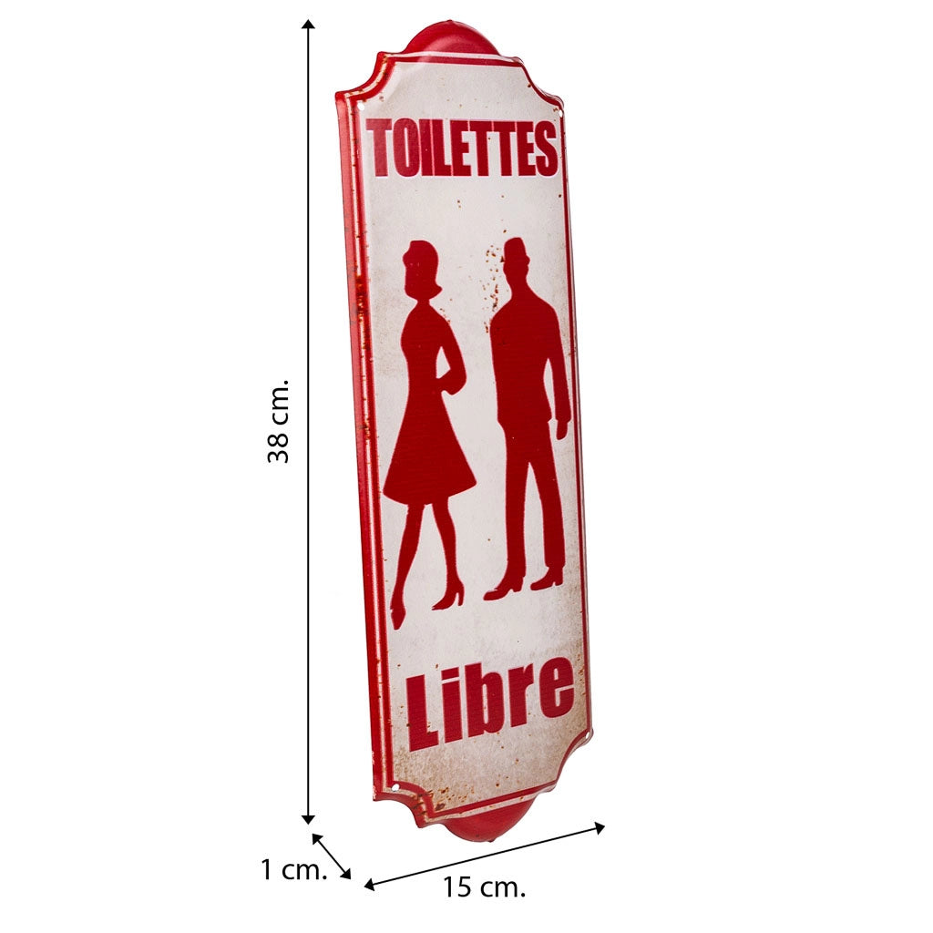 Targa in metallo rossa 15x38x1h