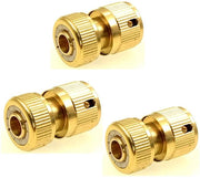 Connettore di fine tubo da giardino - 3 pezzi - Metallo - Connettore di stop per tubo da giardino - Valvola di stop per acqua - Connettore di stop per tubo da giardino - Chiuderia automatica - Connettore per tubo da giardino
