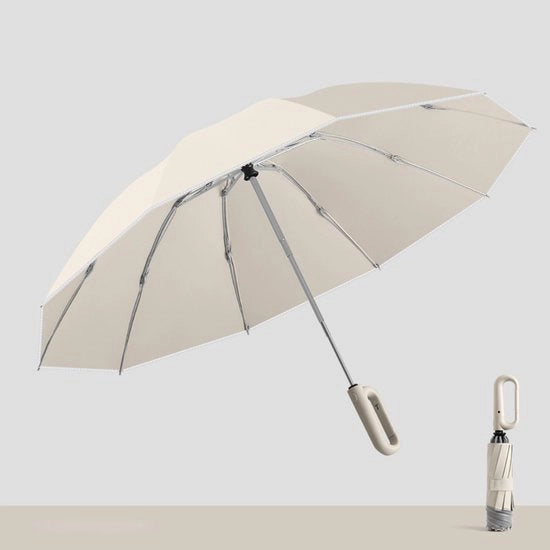 Paraplu Professionale - Automatico - Resistente al Vento (280T Nanoceramica) - Con Riflessione di Sicurezza - Bianco