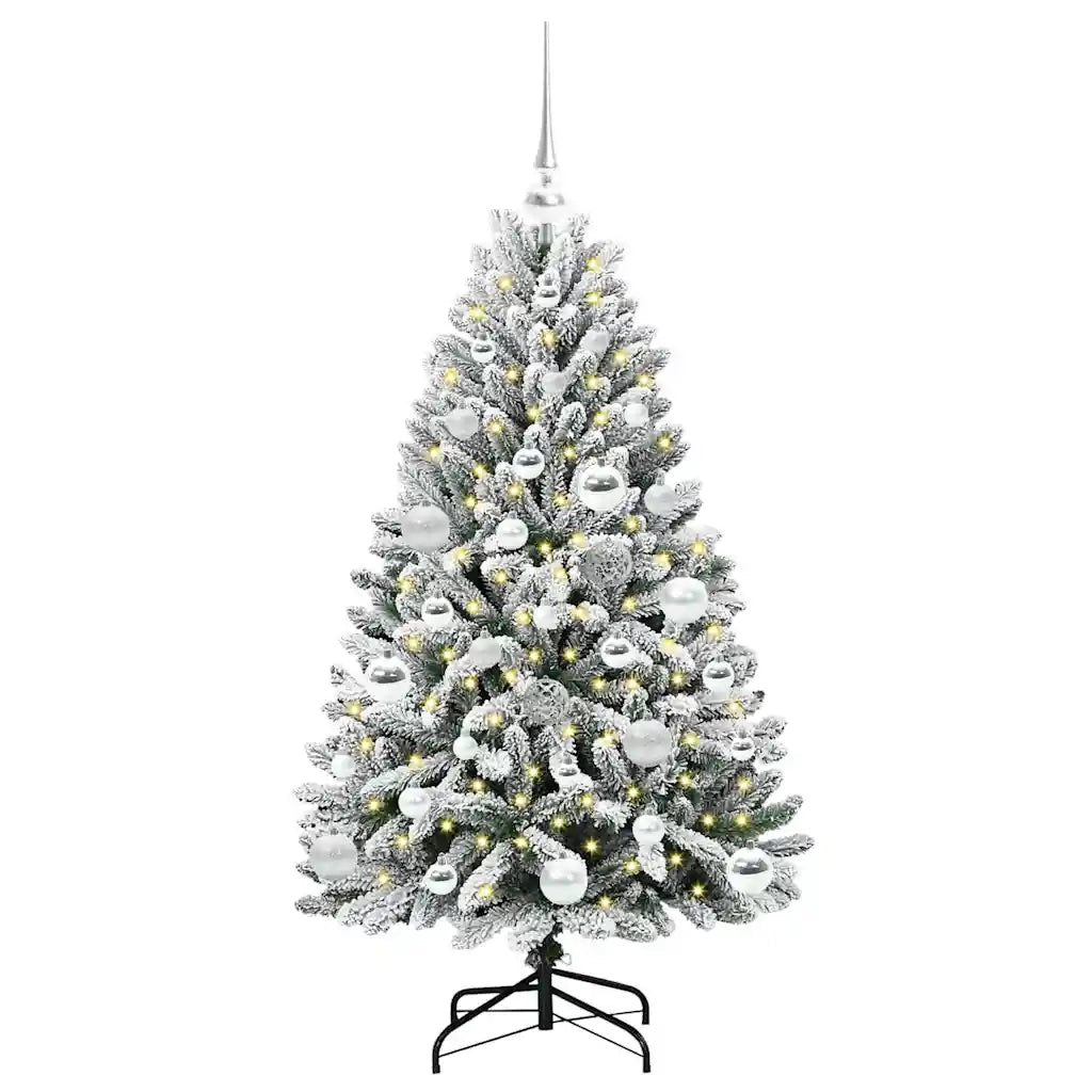Albero di Natale Artificiale-Albero Natalizio con 150 LED Verde e Bianco 120 cm 502671