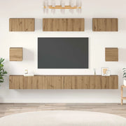 vidaXL Set di mobili TV 8 pcs rovere artigianale Legno multistrato