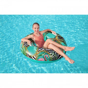Trade Shop - Gonfiabile Salvagente Fantasia Floreale 114 Cm Con Maniglie Piscina Estate 36302 -